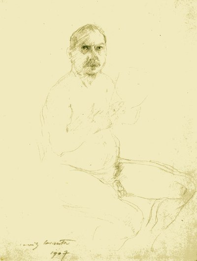 Autorretrato como desnudo sentado de Lovis Corinth